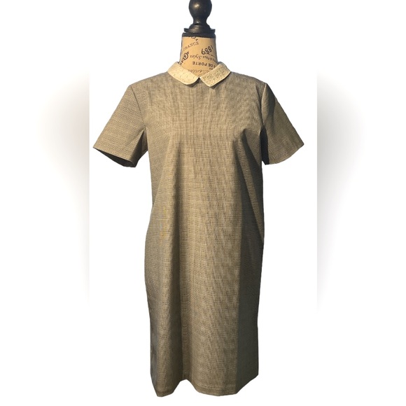 NWT Retro Houndstooth Sheath Dress w/Peter Pan Collar 👧🏻 Wednesday Addams - Picture 6 of 13